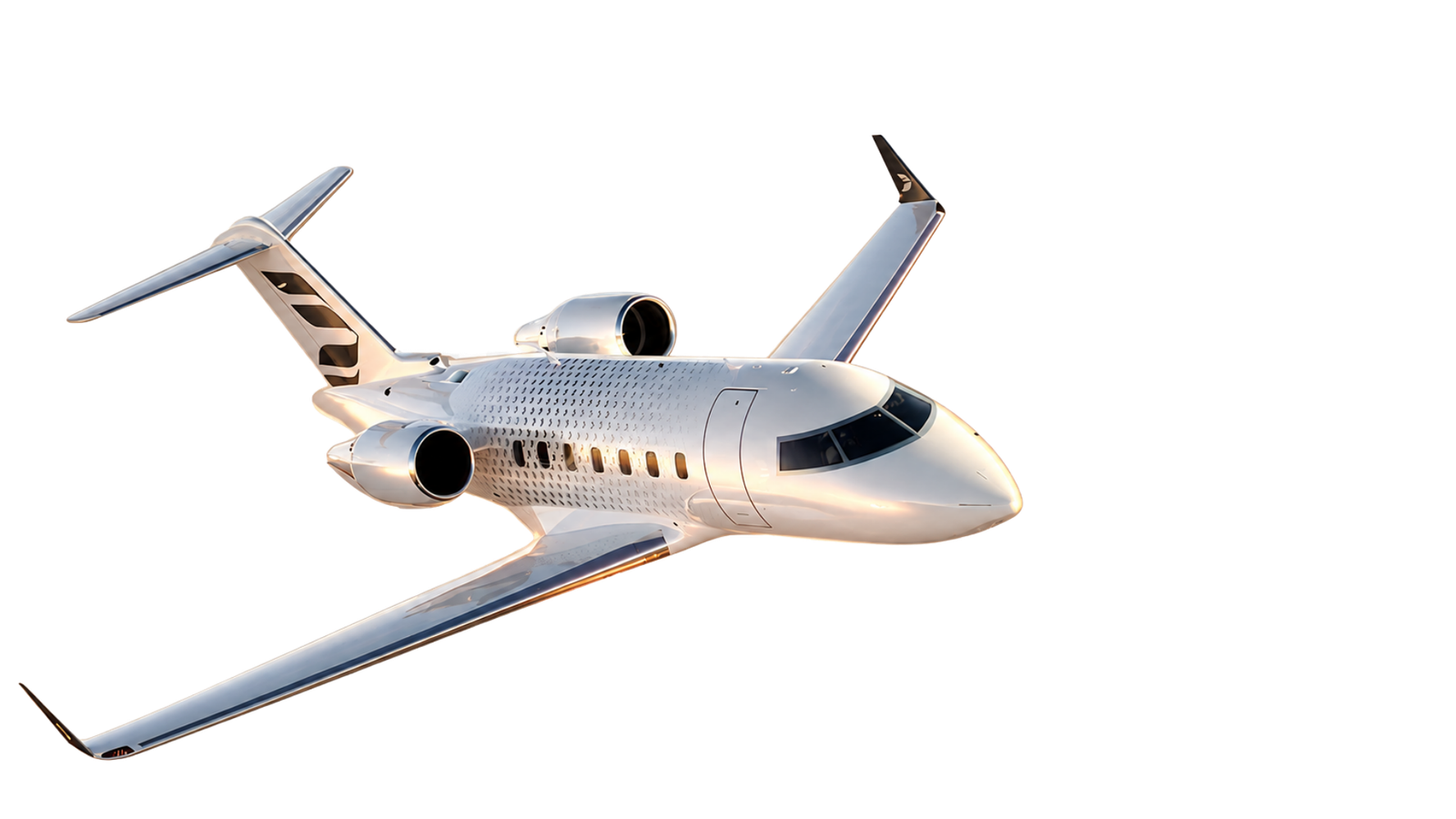 Private jet representing aerospace precision